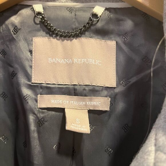 ❤️Banana Republic Fully Lined Wool Pea Coat Grey Size small jacket - Picture 11 of 14
